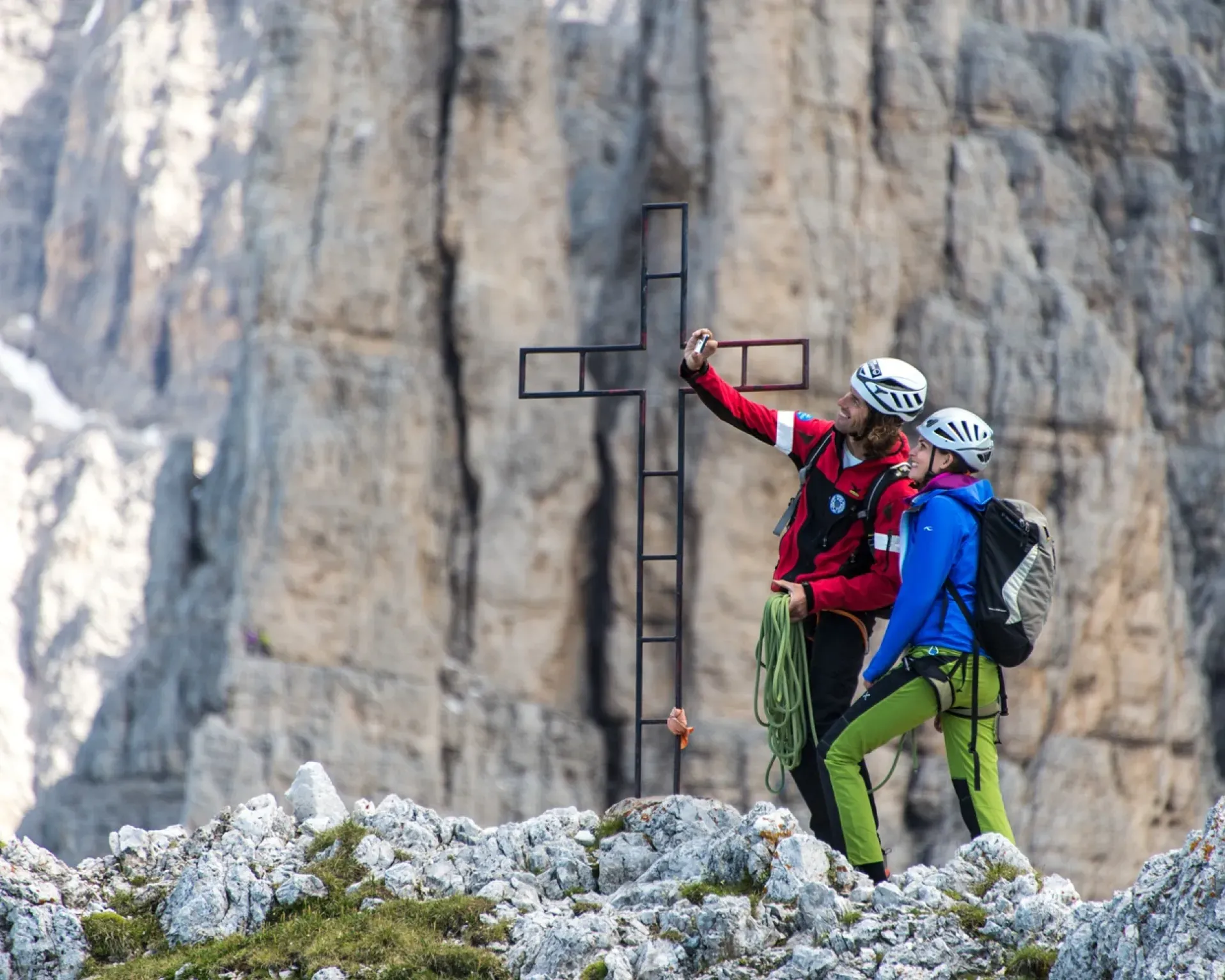 Via ferrata Santnerpass with mountain guide
