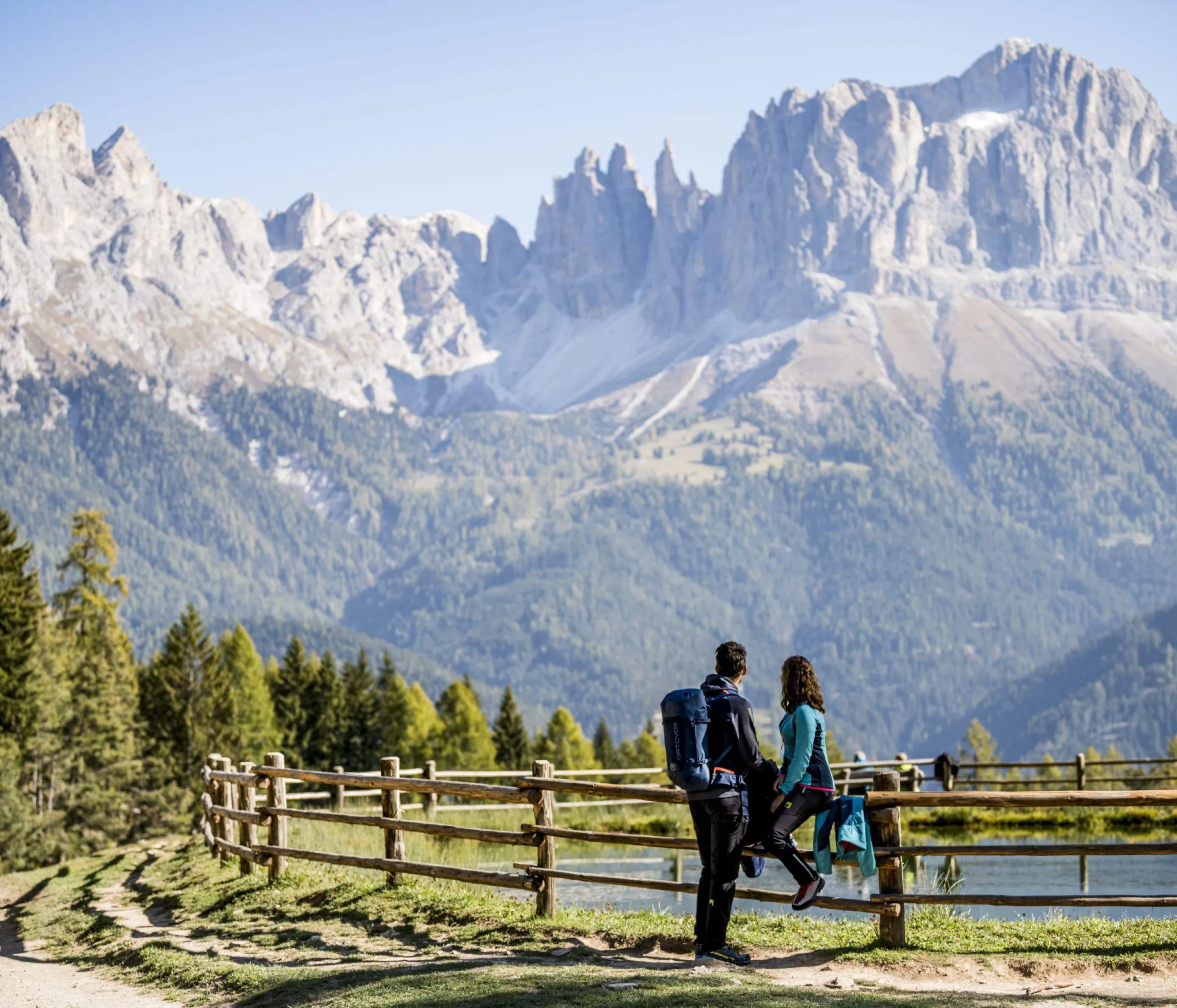 Autumn view Alpe di Siusi in South Tyrol